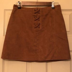 BCBG Tan suede skirt